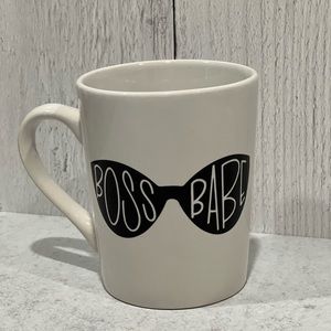 Boss Babe Mug // 12 oz white ceramic mug with black permanent vinyl design